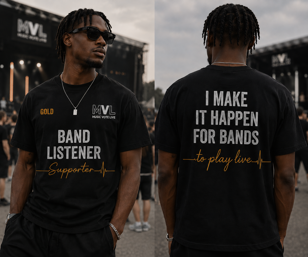 MVL Band Listener T-Shirt - Front and Back view