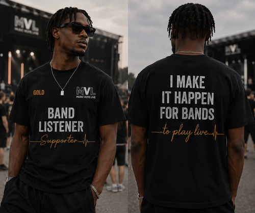 MVL Band Listener T-Shirt - Front and Back view